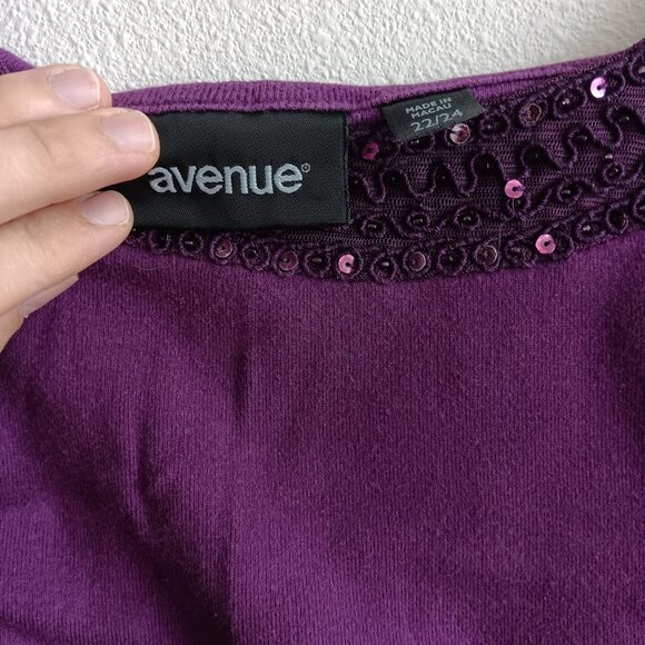 Purple Spaghetti Strap Top with Sequin Collar from Avenue - Picture 2 of 3